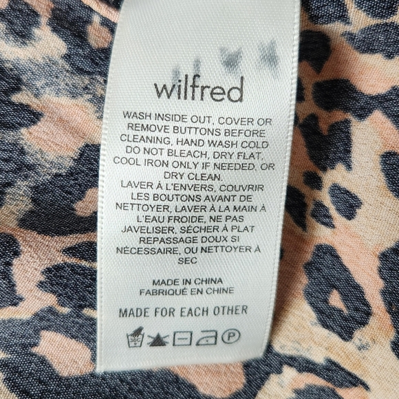 ARITZIA Wilfred Leopard Print Short Sleeve Midi Dress Button Closure Waist Belt - Picture 11 of 12